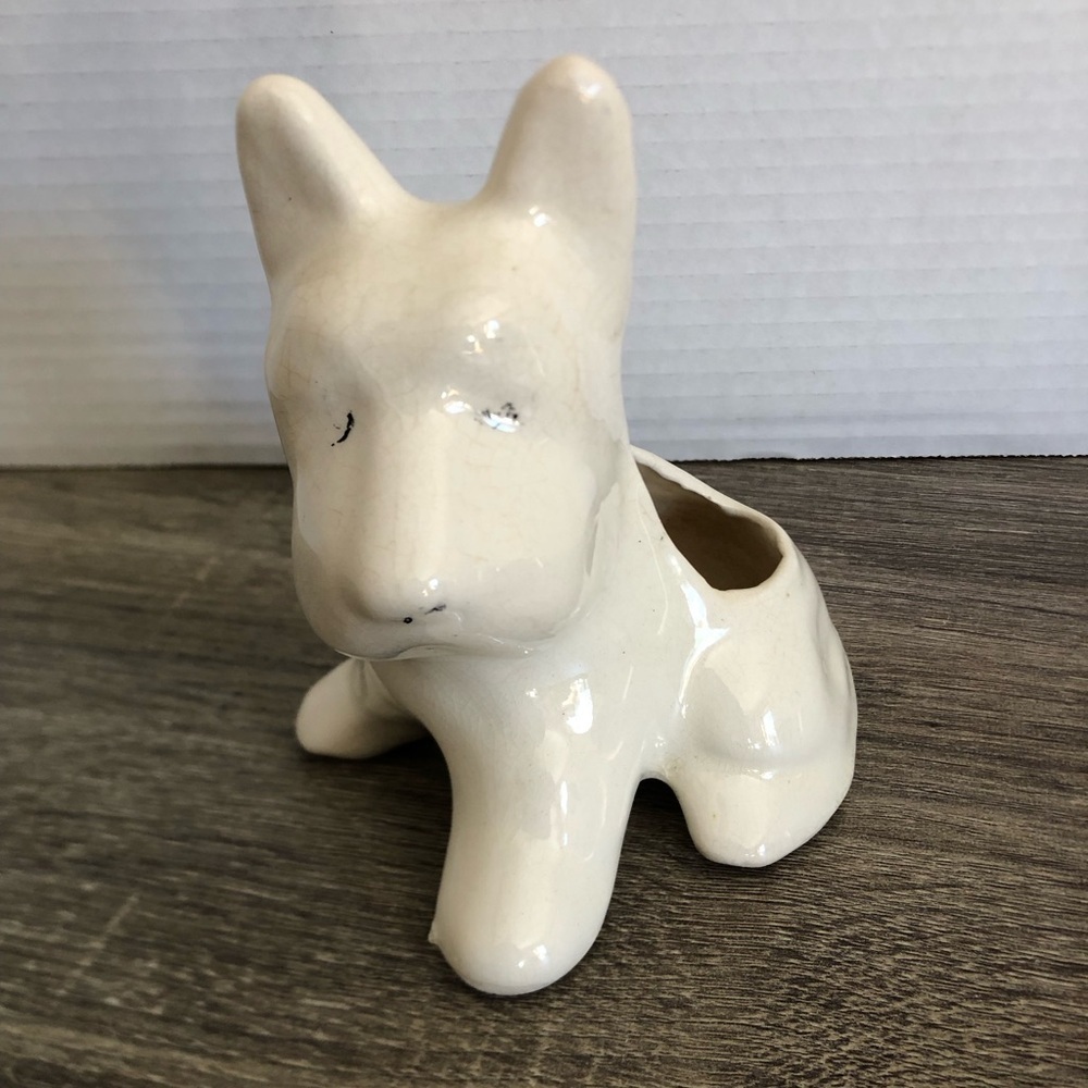 Vtg Ceramic Westie Dog Planter